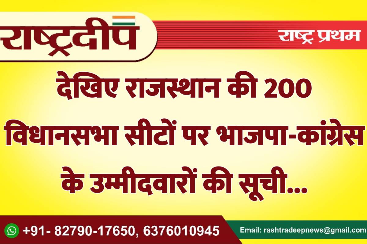 देखिए राजस्थान की 200 विधानसभा सीटों…