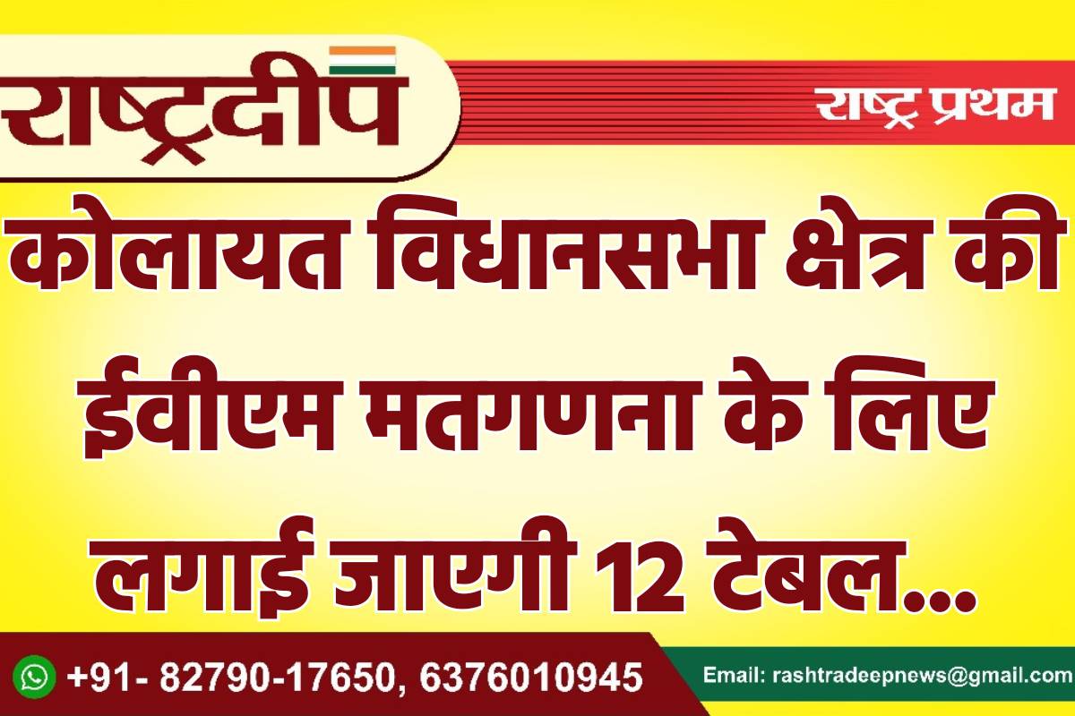 कोलायत विधानसभा क्षेत्र की ईवीएम मतगणना…