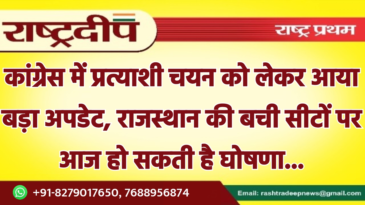 कांग्रेस में प्रत्याशी चयन को लेकर…