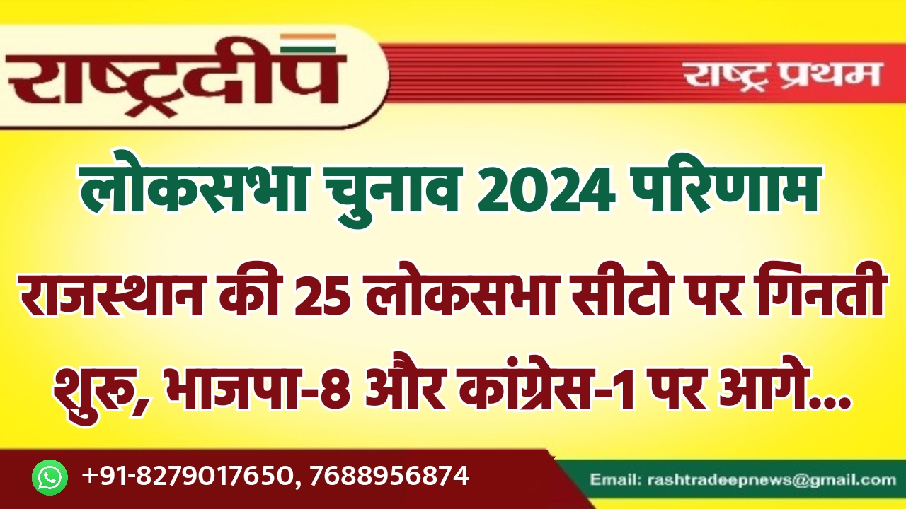 राजस्थान की 25 लोकसभा सीटो पर…