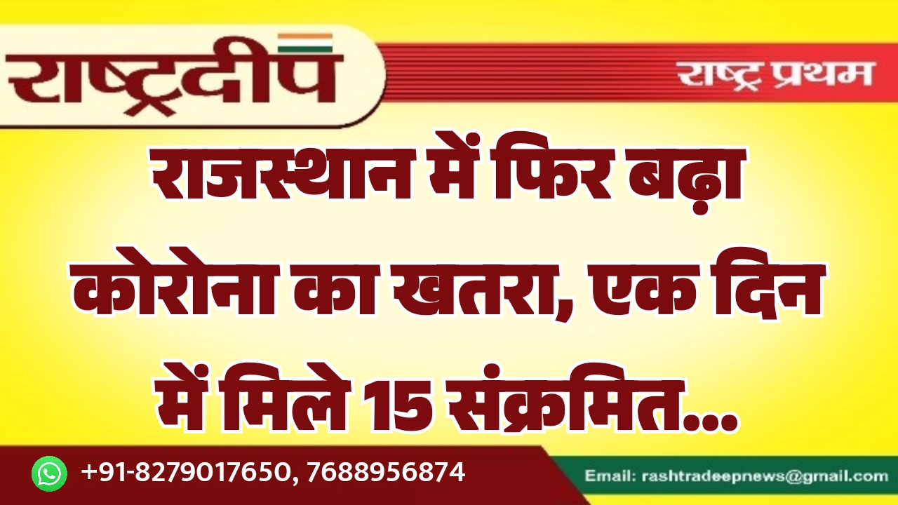 राजस्थान में फिर बढ़ा कोरोना का खतरा, एक दिन में मिले 15 संक्रमित…