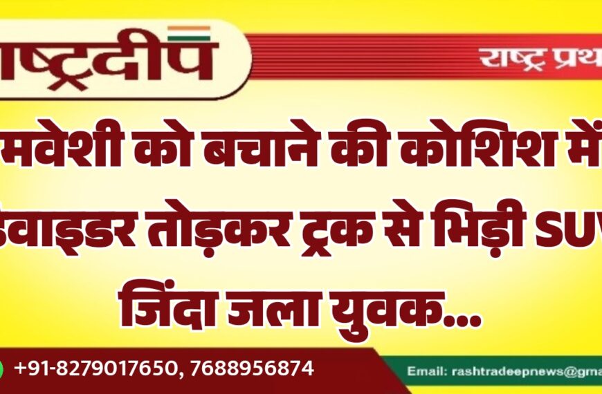 मवेशी को बचाने की कोशिश में डिवाइडर तोड़कर ट्रक से भिड़ी SUV, जिंदा जला युवक…