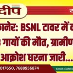 बीकानेर: BSNL टावर में करंट से 3 गायों की मौत, ग्रामीणों में आक्रोश धरना जारी…